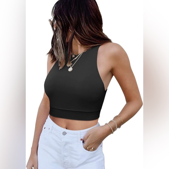 LASLULU Sports Bra Crop Top Sexy Workout Yoga Tank Tops Size L EUC - Picture 1 of 4